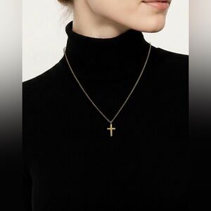 Delicate Gold Cross Pendant Necklace